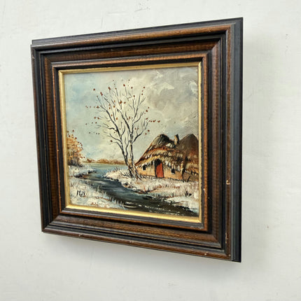 Timeless Still Life Oil Painting "Thatched Hut" Expressive Small Art Holland Art Shop