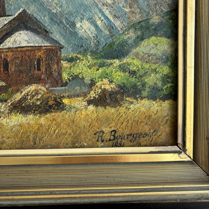 Elegant Landscape Oil Painting "Village Church" Vintage Small Artwork Holland Art Shop