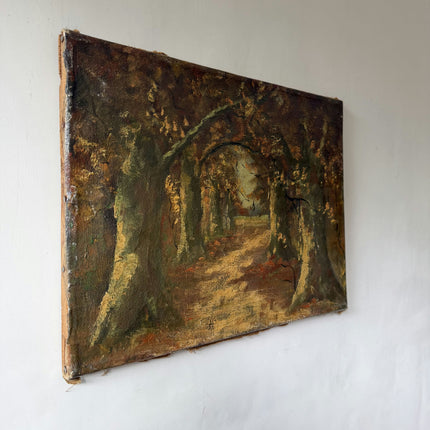 Handcrafted Landscape Oil Painting "Arched Pathway" Elegant Small Artwork Holland Art Shop