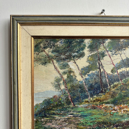 Traditional Landscape Oil Painting "Slender Pines" Vintage Art Holland Art Shop
