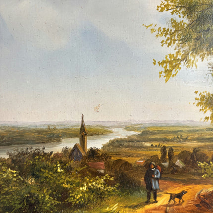 Detailed Landscape Oil Painting "Gilded Frame" Authentic Small Artwork Holland Art Shop