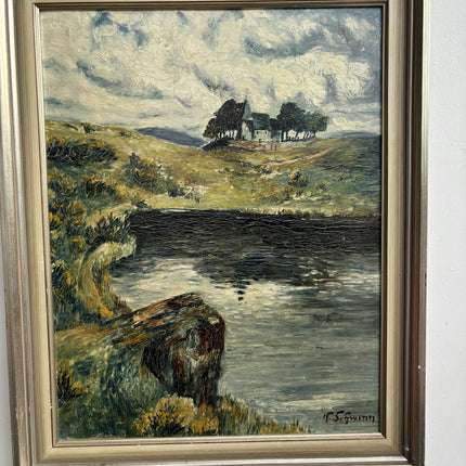 Handcrafted Landscape Oil Painting "Thatched Cottage" Refined Artwork Holland Art Shop