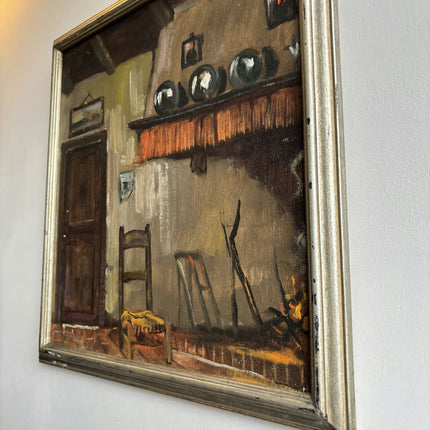 Timeless Interior Oil Painting "Wooden Chair" Traditional Artwork Holland Art Shop