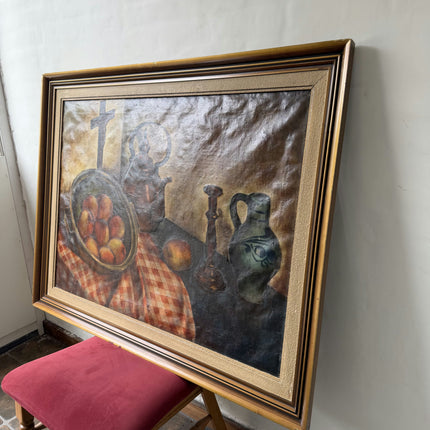 19th Century Antique Still Life Oil Painting "Graffiti Letters" Large Artwork Holland Art Shop