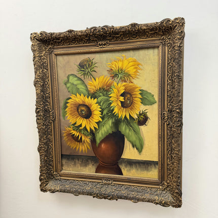 Classic Floral Still Life Oil Painting "Sunflower Vase" Elegant Large Artwork Holland Art Shop