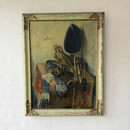 1939 Still Life Oil Painting "Pair Of Shoes" Art Holland Art Shop
