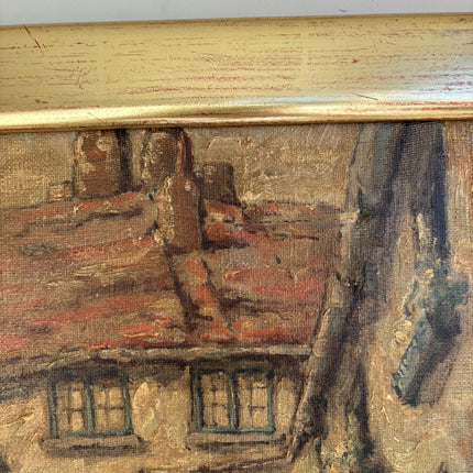 Detailed Cityscape Oil Painting "Narrow Alley" Handcrafted Artwork Holland Art Shop
