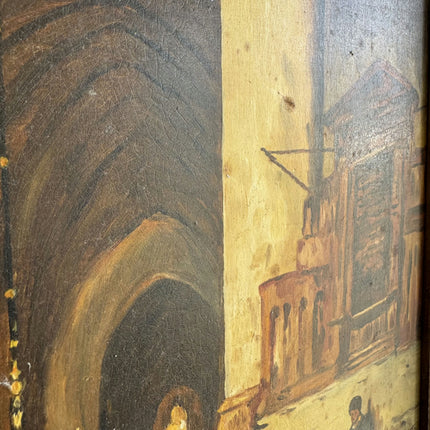 Authentic Church Interior Oil Painting "Cathedral Interior" Small Artwork Holland Art Shop