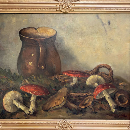 Rustic Still Life Oil Painting "Mushroom Still-Life" Authentic Art Holland Art Shop