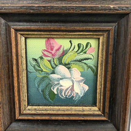 Expressive Floral Still Life Oil Painting "Wooden Frame" Detailed Small Art Holland Art Shop