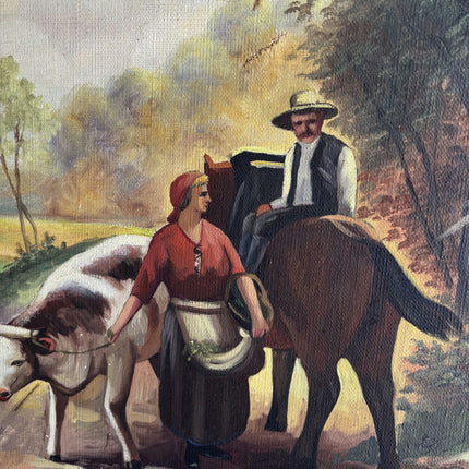 Expressive Figurative Oil Painting "Cow Handler" Handcrafted Artwork Holland Art Shop