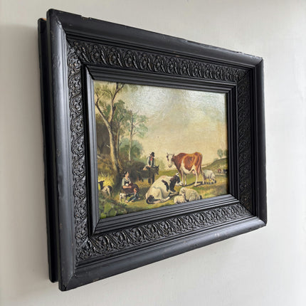 Timeless Farm Oil Painting "Grazing Cow" Elegant Artwork Holland Art Shop