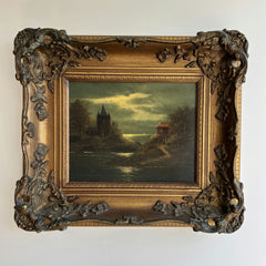 19th Century Antique Seascape Oil Painting "Ornate Frame" Art Holland Art Shop