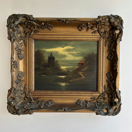 19th Century Antique Seascape Oil Painting "Ornate Frame" Art Holland Art Shop