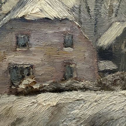 Traditional Winter Landscape Oil Painting "Snowy Village" Authentic Large Art Holland Art Shop