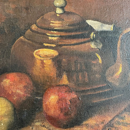 Original Still Life Oil Painting "Brass Teapot" Refined Artwork Holland Art Shop