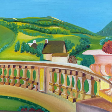 Classic Landscape Oil Painting "Terrace Balustrade" Authentic Artwork Holland Art Shop
