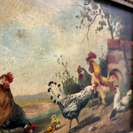 Rustic Animals Oil Painting "Rooster Group" Classic Bogdan Kaudetzky Holland Art Shop