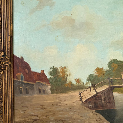 Classic Oil Painting Cityscape "Canal Bridge" Traditional Large Art Holland Art Shop