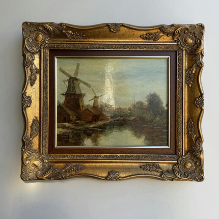 Refined Landscape Oil Painting "Golden Frame" Traditional Small Art Holland Art Shop