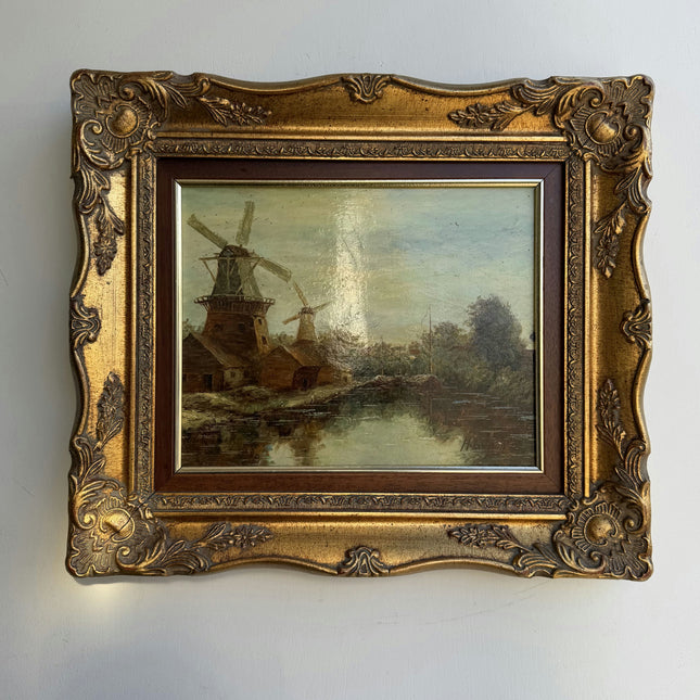 Refined Landscape Oil Painting "Golden Frame" Traditional Small Art Holland Art Shop