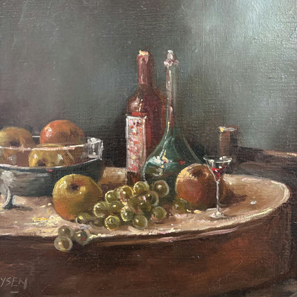 Detailed Still Life Oil Painting "Green Bottle" Traditional Artwork Holland Art Shop