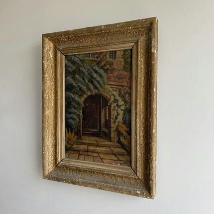 1933 Scenery Oil Painting "Arched Doorway" Artwork Holland Art Shop