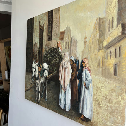 Authentic Figurative Oil Painting "Pack Donkey" Vintage Art Holland Art Shop