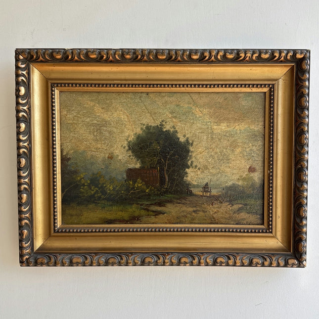 Detailed Landscape Oil Painting "Gilded Frame" Elegant Small Artwork Holland Art Shop