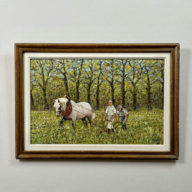 Expressive Animals Oil Painting "White Horse" Authentic Art Holland Art Shop
