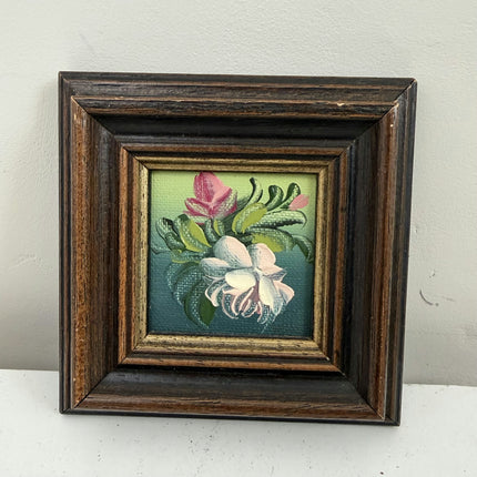 Expressive Floral Still Life Oil Painting "Wooden Frame" Detailed Small Art Holland Art Shop
