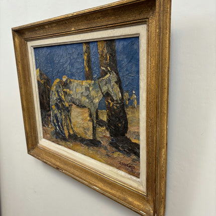 1943 Interior Oil Painting "Painted Panel" Artwork Holland Art Shop
