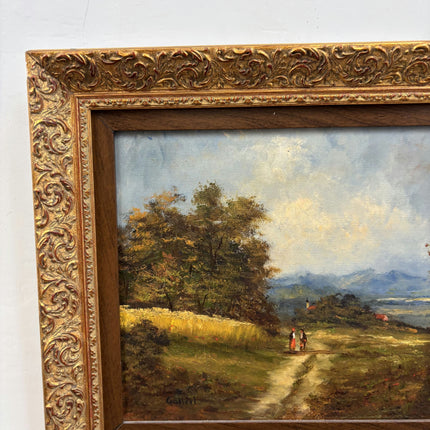 Detailed Landscape Oil Painting "Two Figures" Refined Small Art Holland Art Shop