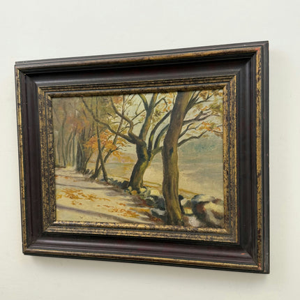 Expressive Landscape Oil Painting "Row Of Trees" Vintage Artwork Holland Art Shop