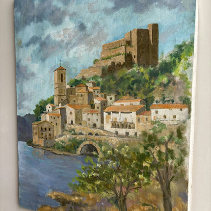 Rustic Cityscape Oil Painting "Hilltop Castle" Timeless Art Holland Art Shop