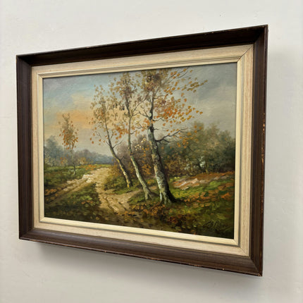 Rustic Landscape Oil Painting "Birch Trees" Authentic Artwork Holland Art Shop