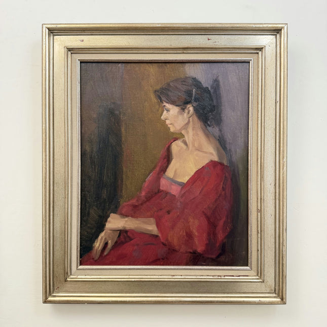 Vintage Portrait Oil Painting "Seated Woman" Authentic Large Art Holland Art Shop