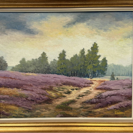 Classic Landscape Oil Painting "Heather Field" Original Art Holland Art Shop