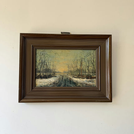 Detailed Winter Landscape Oil Painting "Framed Painting" Vintage Artwork Holland Art Shop