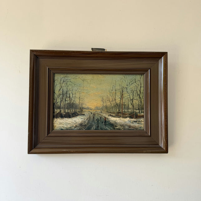 Detailed Winter Landscape Oil Painting "Framed Painting" Vintage Artwork Holland Art Shop