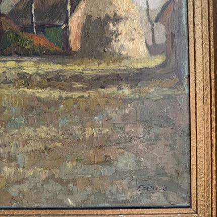 Detailed Farm Oil Painting "Thatched Cottage" Traditional Artwork Holland Art Shop