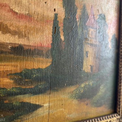 Authentic Landscape Oil Painting "Tower Turret" Expressive Small Artwork Holland Art Shop