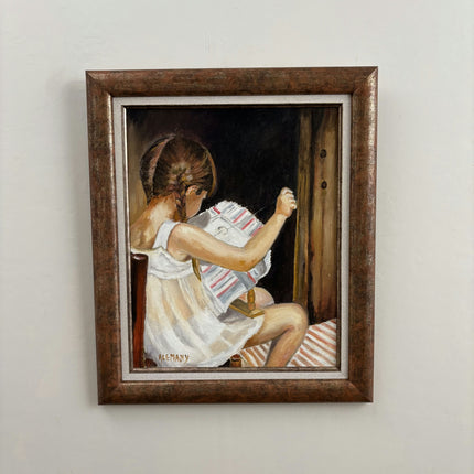 Traditional Still Life Oil Painting "Girl Reading" Timeless Artwork Holland Art Shop