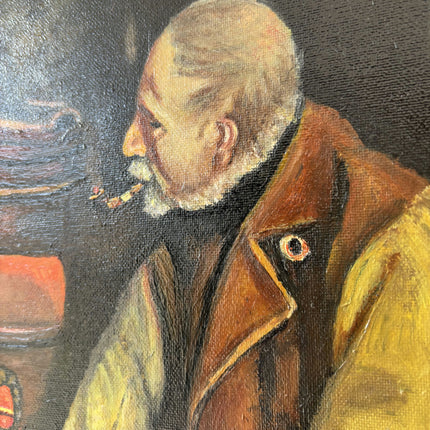 Elegant Interior Oil Painting "Two Men" Detailed Art Holland Art Shop