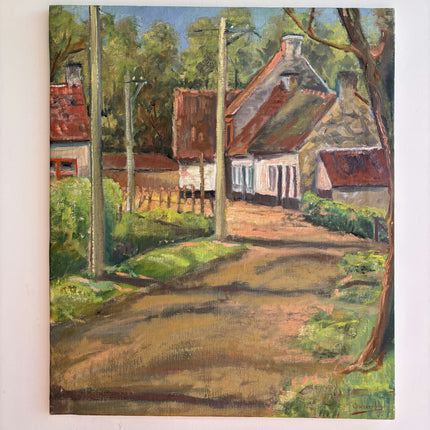 Expressive Farm Oil Painting "Country Road" Detailed Artwork Holland Art Shop