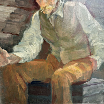 Detailed Portrait Oil Painting "Seated Man" Original Artwork Holland Art Shop