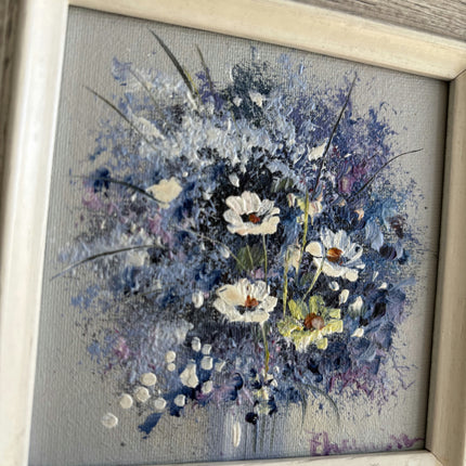 Traditional Floral Still Life Oil Painting "White Daisy" Authentic Small Artwork Holland Art Shop