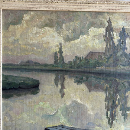 Timeless Landscape Oil Painting "Rowboat Stack" Refined Art Holland Art Shop