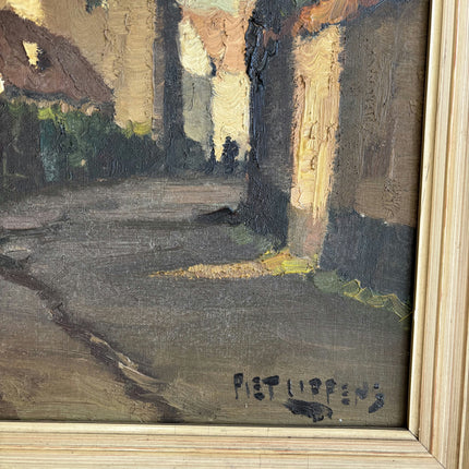 Piet Lippens Traditional Cityscape Oil Painting "Village House" Rustic Artwork Holland Art Shop