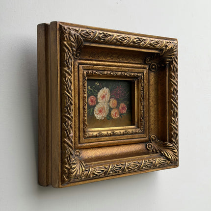 Traditional Floral Still Life Oil Painting "Gilded Frame" Timeless Small Art Holland Art Shop